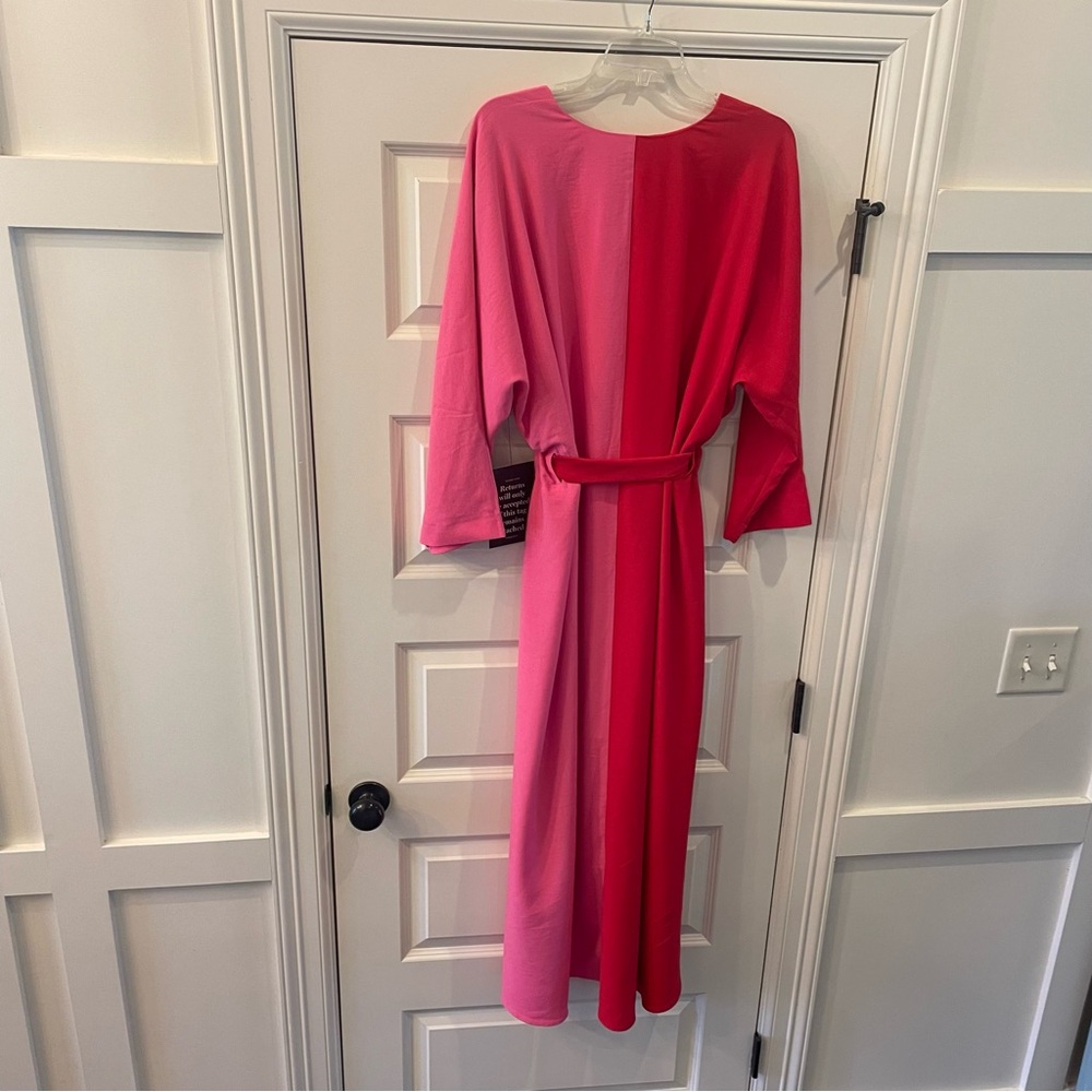 Tuckernuck Two-Tone Red and Hot Pink Maxi Dress - Picture 3 of 4
